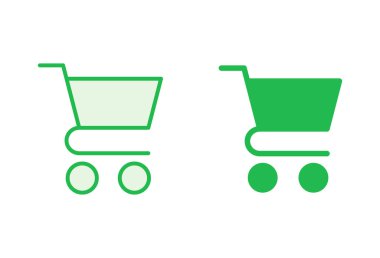 Alışveriş ikonu seti. Alışveriş arabası ikonu. Trolley simge vektörü