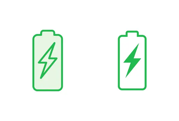 Batterie Symbol Gesetzt Batterieladestand Akkuladesymbol — Stockvektor