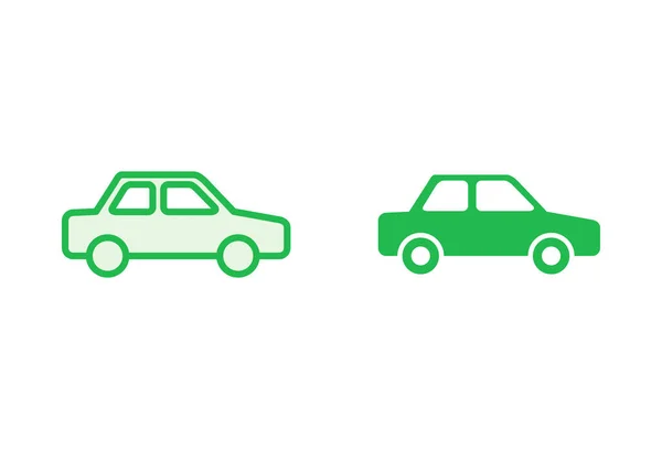 Auto Ikone Gesetzt Auto Vektor Symbol Kleine Limousine — Stockvektor