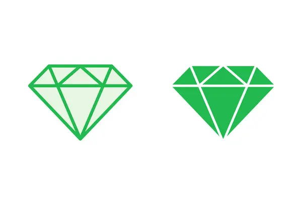 Zestaw Ikon Diamentów Diamentowe Klejnoty Wektor Ikona — Wektor stockowy