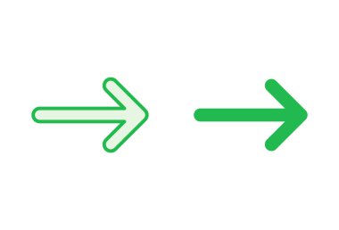 Ok simgesi ayarlandı. Ok sembolü. Web tasarımınız için ok işareti.