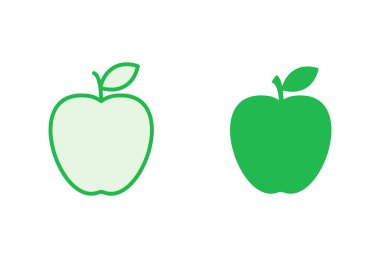 Elma simgesi seti. Elma vektör simgesi. Web tasarımınız için elma sembolleri.