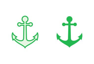 Çapa simgesi ayarlandı. Çapa sembolü logosu. Çapa deniz simgesi.