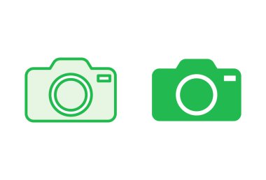 Kamera simgesi ayarlandı. Fotoğraf makinesi simgesi. kamera fotoğrafçılık simgesi.
