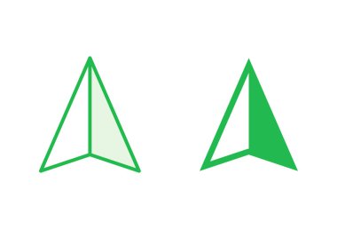 Pusula simgesi ayarlandı. ok pusula simgesi vektörü