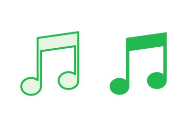 Müzik ikonu seti. nota simgesi vektörü