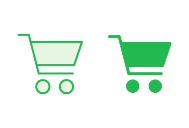 Alışveriş ikonu seti. Alışveriş arabası ikonu. Trolley simge vektörü