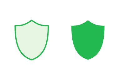 Kalkan simgesi ayarlandı. Koruma ikonu vektörü. Güvenlik vektör simgesi