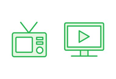 Televizyon ikonu ayarlandı. televizyon simgesi vektörü