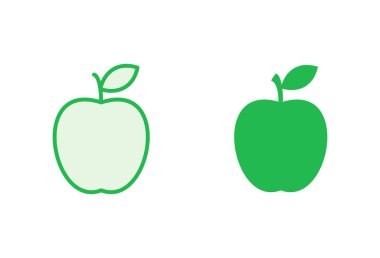 Elma simgesi seti. Elma vektör simgesi. Web tasarımınız için elma sembolleri.