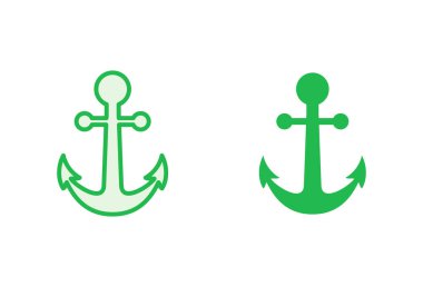 Çapa simgesi ayarlandı. Çapa sembolü logosu. Çapa deniz simgesi.