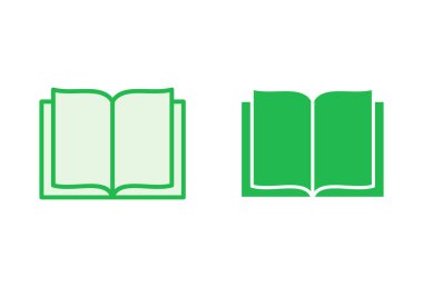 Kitap simgesi ayarlandı. Kitap simgesi vektörünü aç. Kitap simgesi