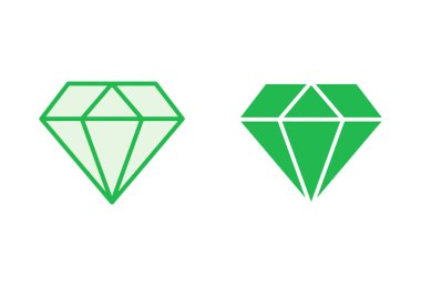 Elmas simgesi seti. Elmas mücevher vektör simgesi.
