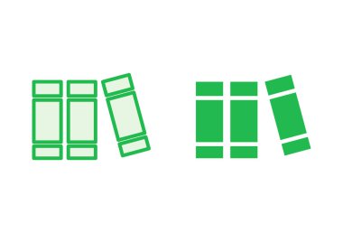 Kütüphane simgesi ayarlandı. eğitim simgesi vektörü