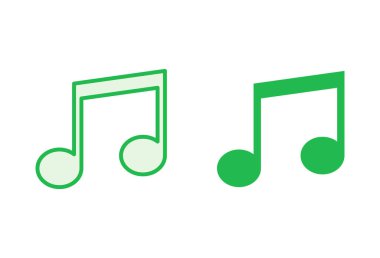 Müzik ikonu seti. nota simgesi vektörü
