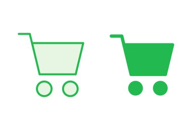 Alışveriş ikonu seti. Alışveriş arabası ikonu. Trolley simge vektörü
