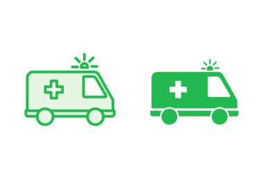Ambulans simgesi hazır. Ambulans kamyonu ikon vektörü. Ambulans arabası