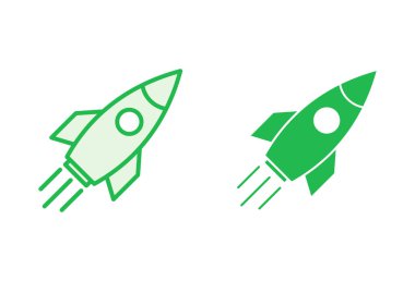 Roket ikonu hazır. Başlangıç simgesi vektörü. 