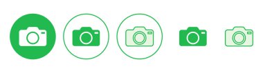 Kamera simgesi ayarlandı. Fotoğraf makinesi simgesi. kamera fotoğrafçılık simgesi.