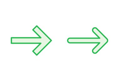 Ok simgesi ayarlandı. Ok sembolü. Web tasarımınız için ok işareti.