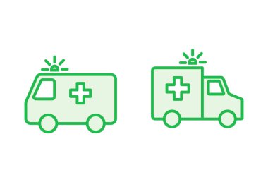 Ambulans simgesi hazır. Ambulans kamyonu ikon vektörü. Ambulans arabası