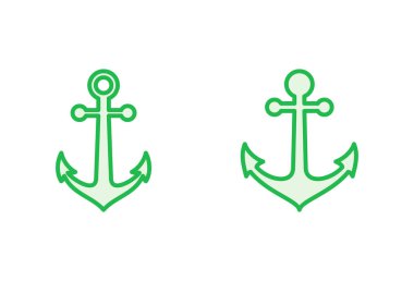 Çapa simgesi ayarlandı. Çapa sembolü logosu. Çapa deniz simgesi.