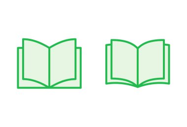 Kitap simgesi ayarlandı. Kitap simgesi vektörünü aç. Kitap simgesi