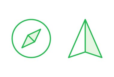 Pusula simgesi ayarlandı. ok pusula simgesi vektörü