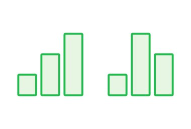 Büyüyen grafik simgesi seti. Grafik simgesi. diyagram simgesi