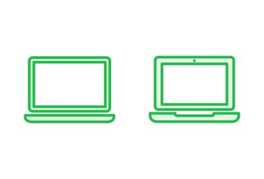 Dizüstü bilgisayar simgesi ayarlandı. bilgisayar simgesi vektörü