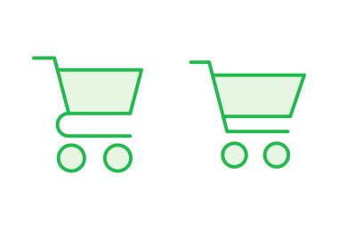 Alışveriş ikonu seti. Alışveriş arabası ikonu. Trolley simge vektörü