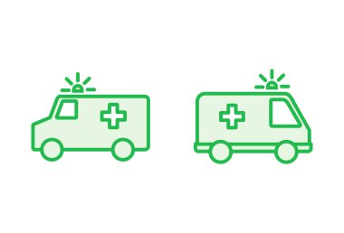 Ambulans simgesi hazır. Ambulans kamyonu ikon vektörü. Ambulans arabası