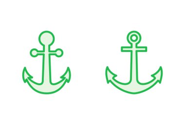 Çapa simgesi ayarlandı. Çapa sembolü logosu. Çapa deniz simgesi.