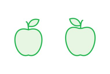 Elma simgesi seti. Elma vektör simgesi. Web tasarımınız için elma sembolleri.