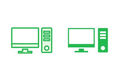 Bilgisayar simgesi ayarlandı. bilgisayar izleyici simgesi vektörü.