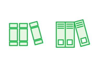 Kütüphane simgesi ayarlandı. eğitim simgesi vektörü