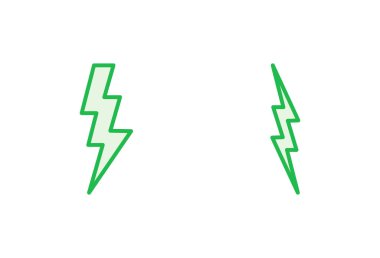 Şimşek simgesi ayarlandı. Elektrik ikon vektörü. Güç simgesi. enerji işareti
