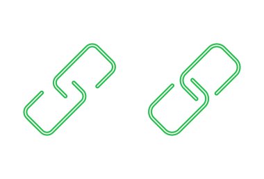 Bağlantı simgesi ayarlandı. Hiper bağlantı zinciri sembolü.