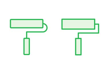 Boya simgesi seti. boya fırçası ikon vektörü. boyama silindiri vektörü
