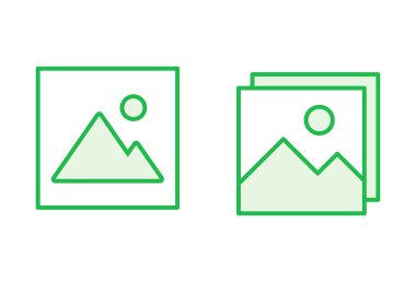 Resim simgesi seti. fotoğraf galerisi simgesi