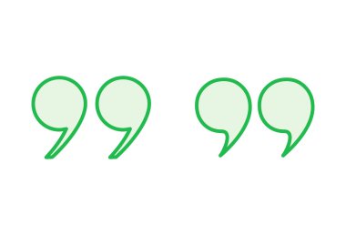 Alıntı simgesi seti. Tırnak işareti sembolü.