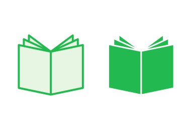 Kitap simgesi ayarlandı. Kitap simgesi vektörünü aç. Kitap simgesi