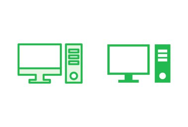 Bilgisayar simgesi ayarlandı. bilgisayar izleyici simgesi vektörü.