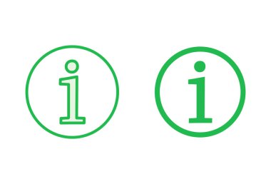 Bilgi simgesi simgesi ayarlandı. ikon vektörü hakkında. Faq simgesi