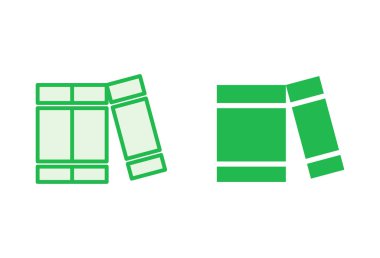 Kütüphane simgesi ayarlandı. eğitim simgesi vektörü