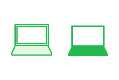Dizüstü bilgisayar simgesi ayarlandı. bilgisayar simgesi vektörü