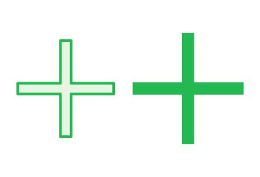 Artı simge seti. Artı simge ekle