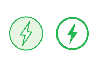 Güç simgesi ayarlandı. Güç Düğmesi Simgesi. Elektrik gücü.