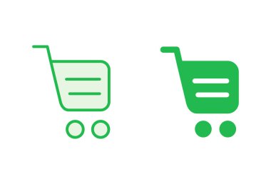 Alışveriş ikonu seti. Alışveriş arabası ikonu. Trolley simge vektörü