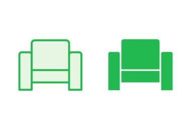 Koltuk simgesi ayarlandı. kanepe ikonu çizimi